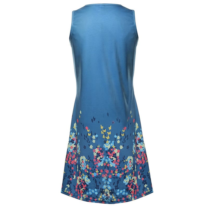 Fashion O-Neck Sleeveless Tank Print Dress