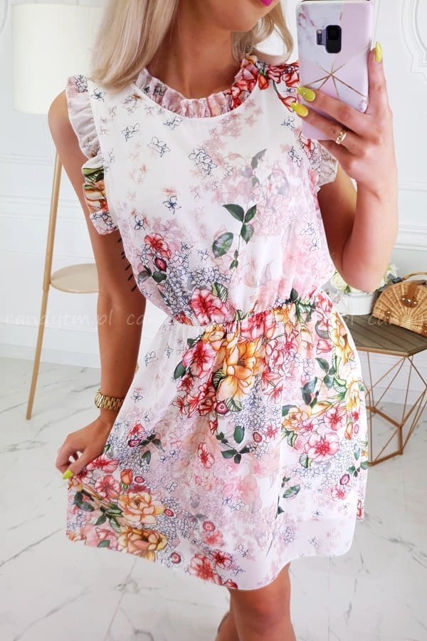 New Elegant Ladies Boho Chiffon Floral Dress Sleeveless Summer Fashion Women Beach Holiday Party Dress Sundress