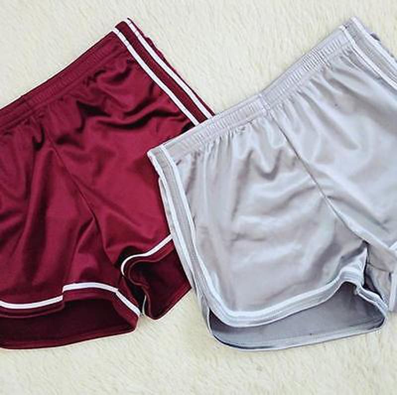 Women High Waist Summer Satin Sport Casual Beach Running Slim Shorts Ladies Solid Gym Fitness Hot Trousers Workout