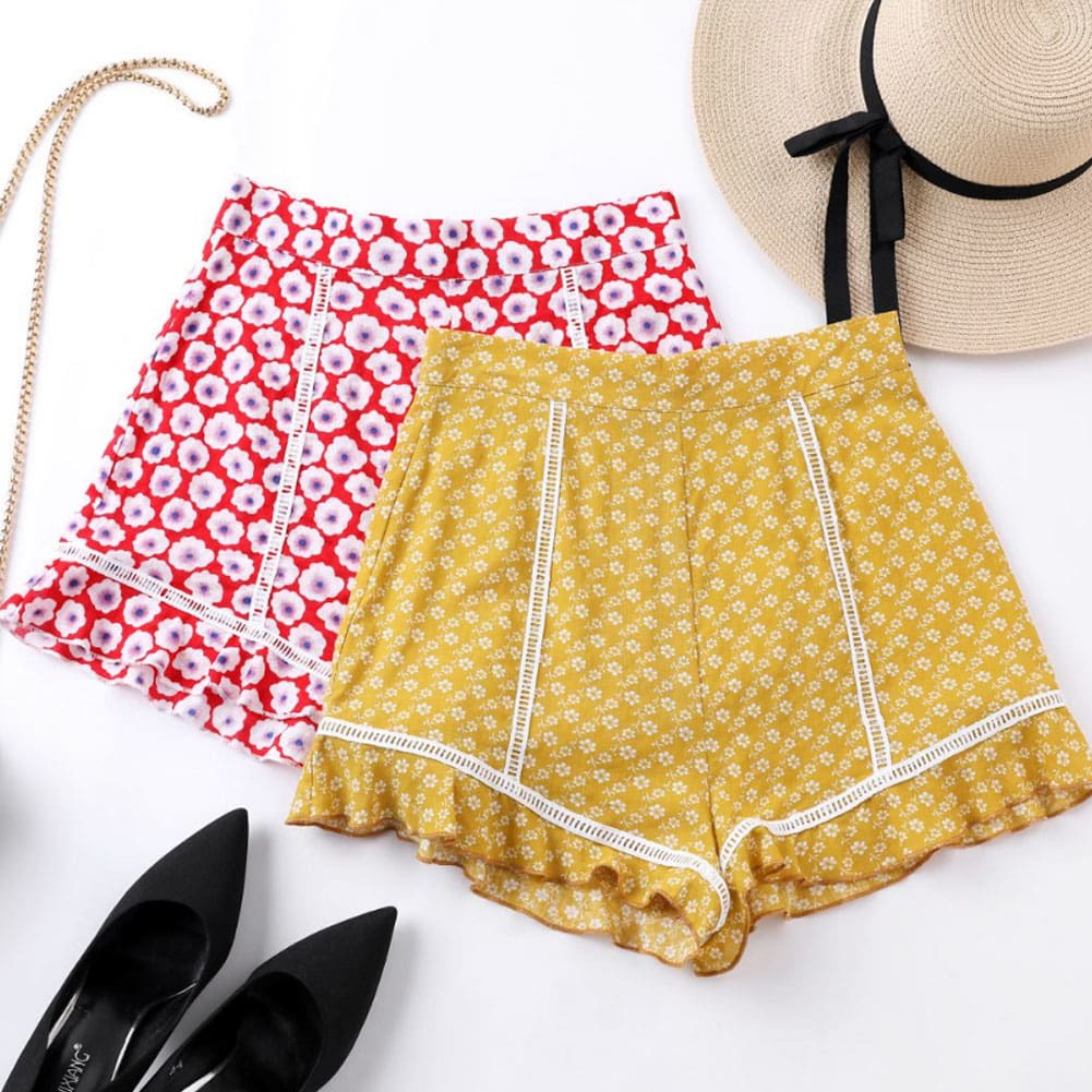 Women High Waist Hot Shorts Ladies Foral Stylish Loose Beach Summer Ladies Comfort Fit Casual Short Trousers