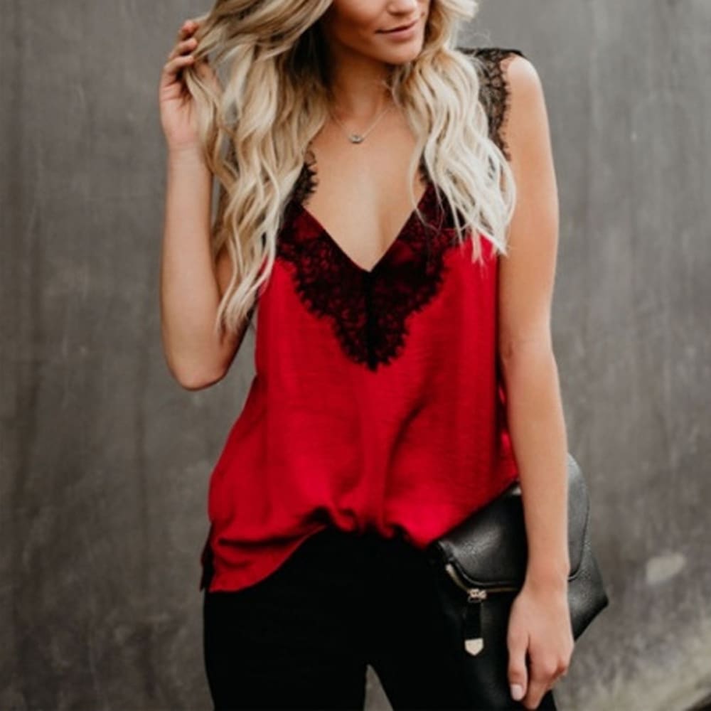 Women Lace Sleeveless Tank Tops Vest Ladies Backless Sexy Summer Loose Camisole Blouse Casual Beach Shirt New