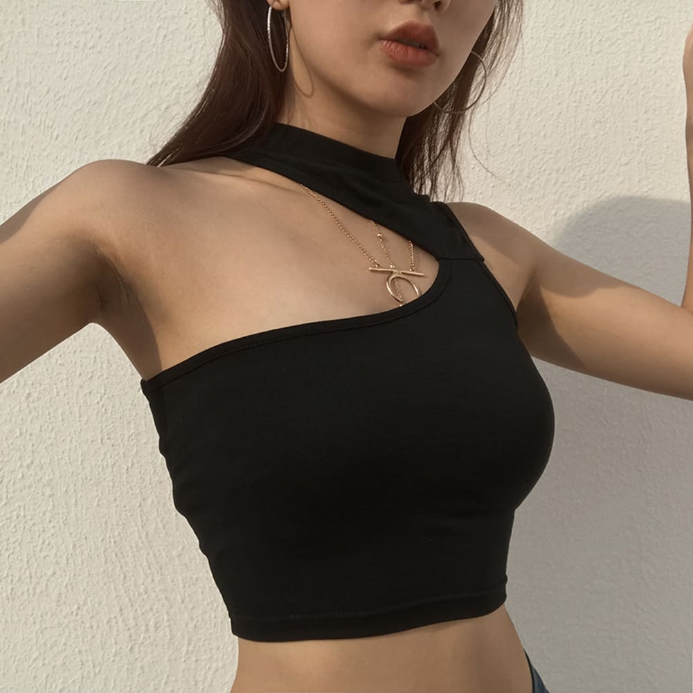 Women Girls Summer Vest Crop Top Shirt Blouse Casual Slim Black Tanks