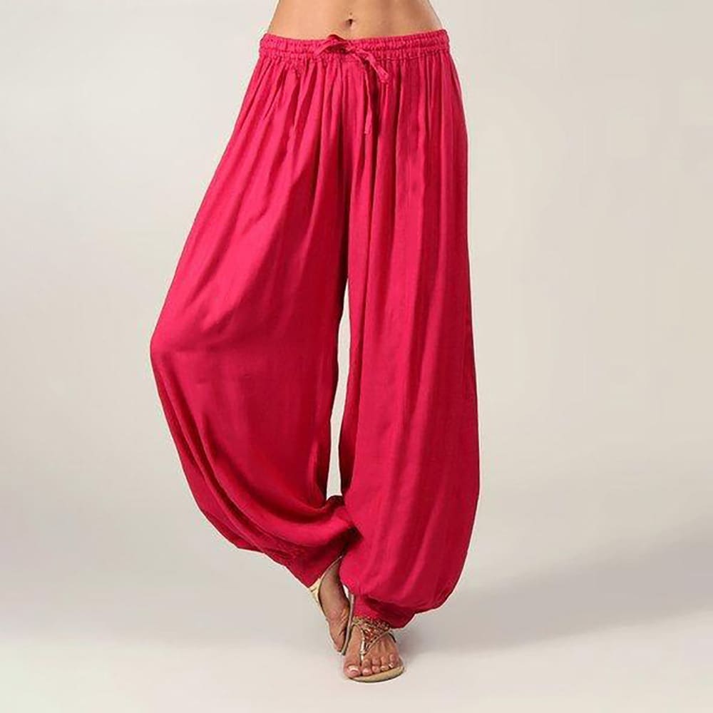 Women Ladies Loose Solid Bandage Hippie Aladdin Long Pants Gypsy Harem Trousers Casual Baggy Loose Trousers