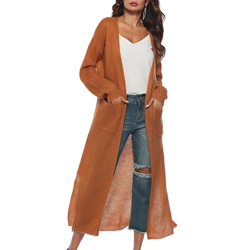 Women Long Sleeve Cardigan Knit Tops Knitwear Autumn Coat Outwear