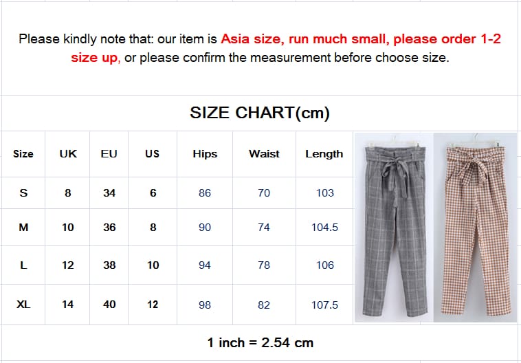 Plaid Harem Pants Women Casual Sweatpants Jogger Fashion Bandage Ruffle High Waist Ankle Length Pants Trousers