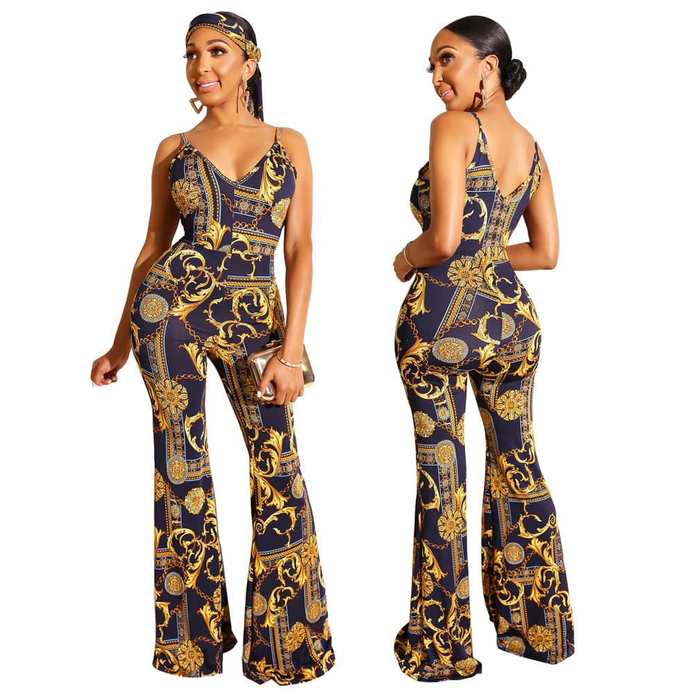 New Women Ladies Clubwear Printed Sleeveless Casual Playsuit Bodycon Party Jumpsuit Romper Long Pant Trousers