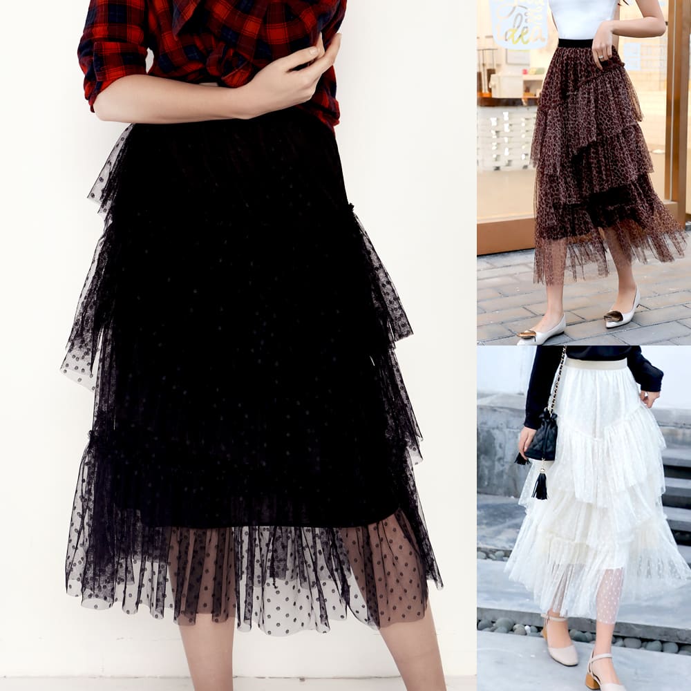 New Women Ladies Retro Stretch High Waist Lace Flared Pleated Swing Tulle Mesh Tutu Skirt Summer Casual Loose Beach Sundress