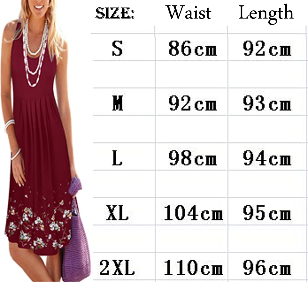 New Womens Floral Bodycon High Waist Sleeveless Sundress Ladies Summer Casual Loose Short Midi Dress