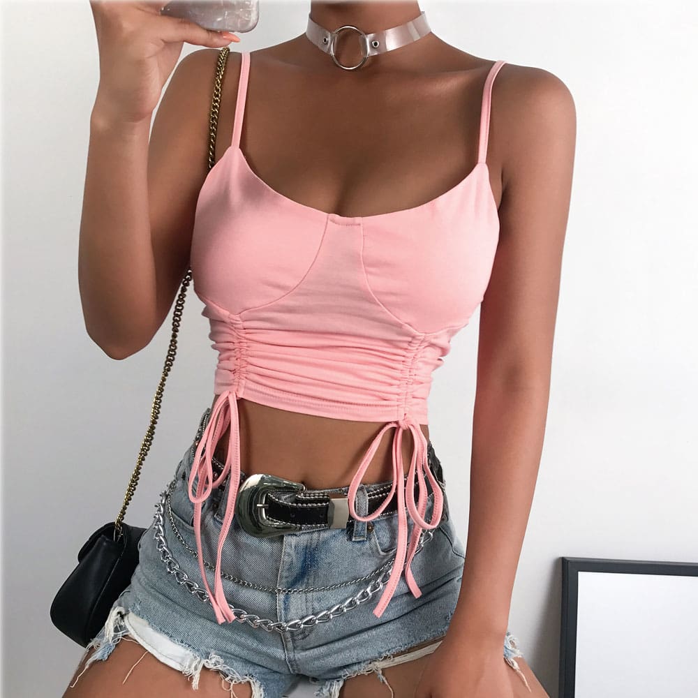 Women Sexy Casual Tank Top Vest Blouse Sleeveless Summer Crop Top Shirt Solid Cotton Cami Top