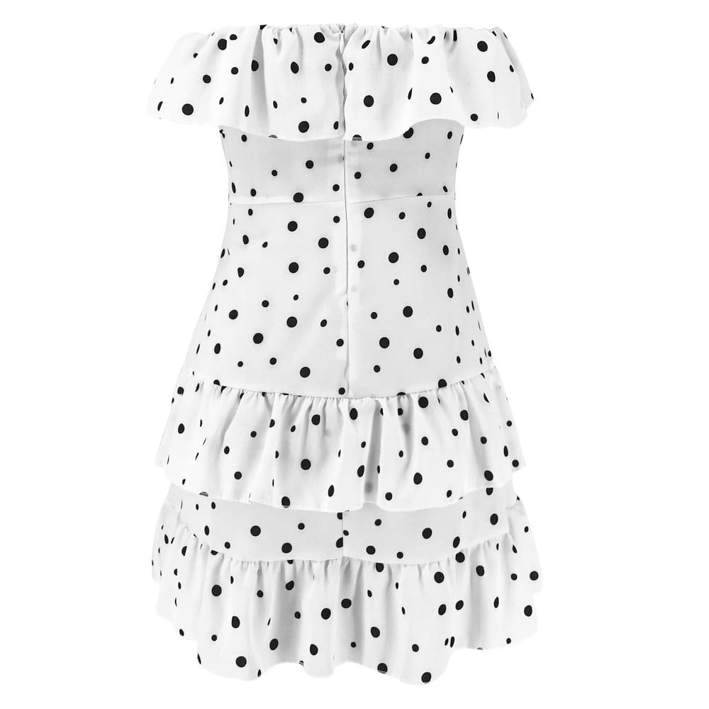 Women Sexy Polka Dot Clubwear Lace Up Bandage Bodycon Dress Summer Ladies Sleeveless Holiday Beach Party Mini Dress