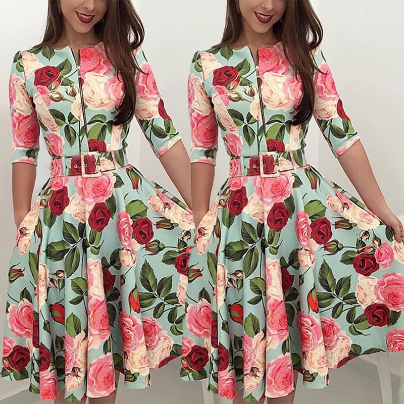 Women Bandage Bodycon Long Sleeve Short Mini Floral Party Casual Dress Ladies Floral Chic Summer Dresses Female