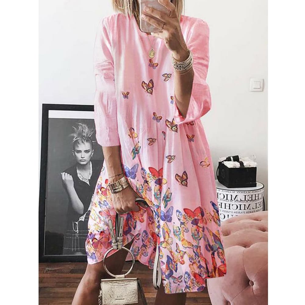 Women Holiday Autumn Long Sleeve A-Line Ladies Casual Maxi Dress Summer Boho Beach Dress Sundress