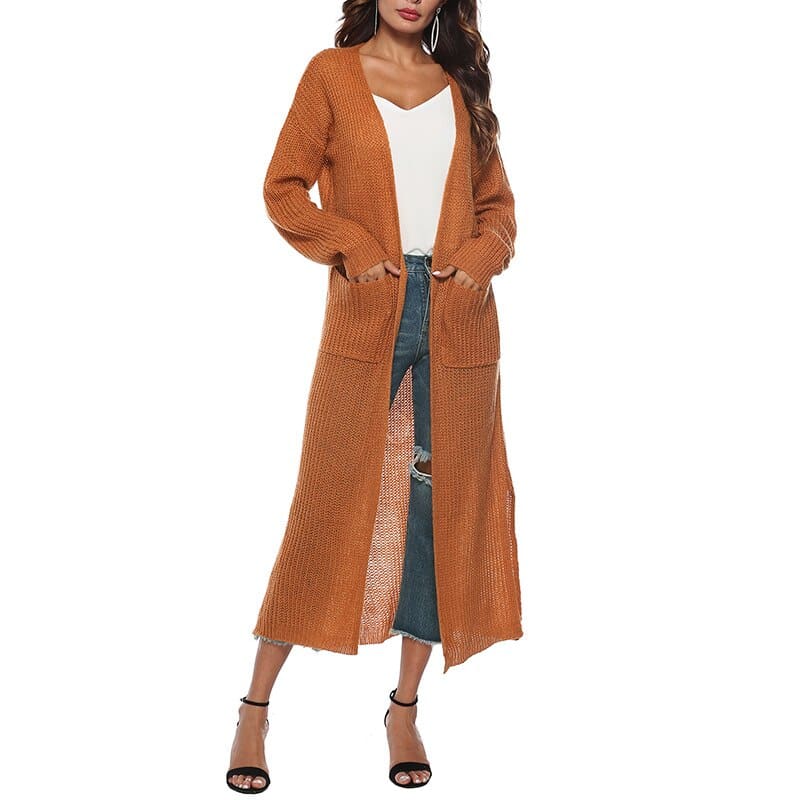 Women Long Sleeve Cardigan Knit Tops Knitwear Autumn Coat Outwear