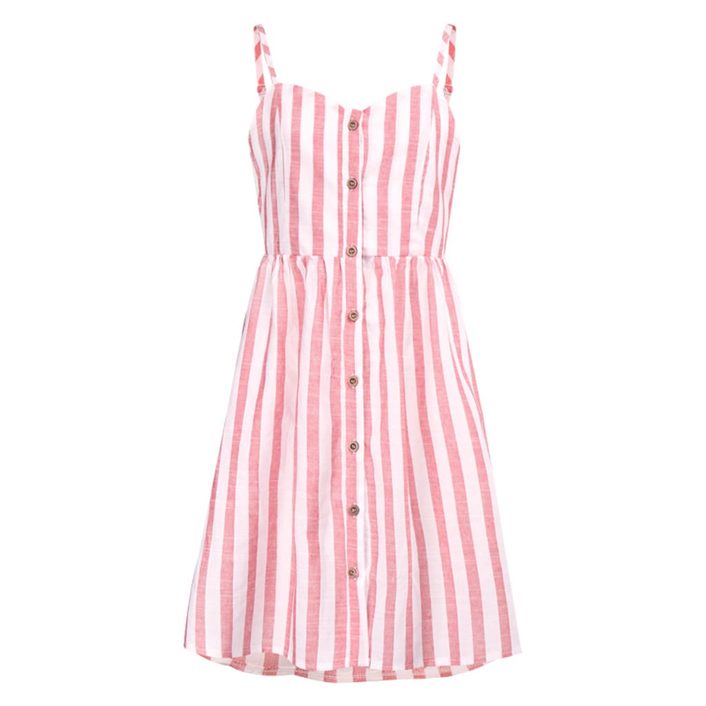 Women Strappy Off Shoulder Striped Bow Open Back Short Mini Dress