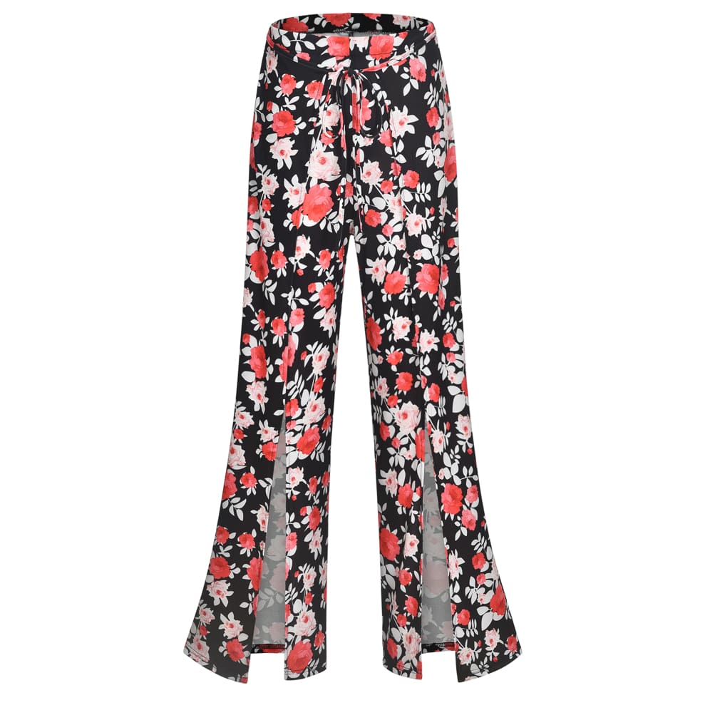 2019 New Fashion Women Boho Floral Flare Long Pants Palazzo Baggy Wide Leg Summer Casual Trousers Loose Culottes