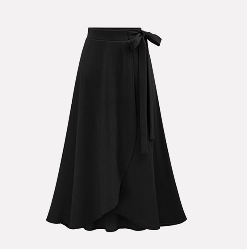 Women Ruffle Wrap Over Loose Skirt Ladies Fashion Solid High Waist Split Irregular Party A-Line Long Skirt Plus Size