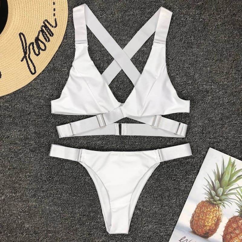 2019 New Fashion Sexy Womens Beach Swimsuits Women Padded Bra Bandage Bikini Set Swimsuit Triangle Swimwear Bathing