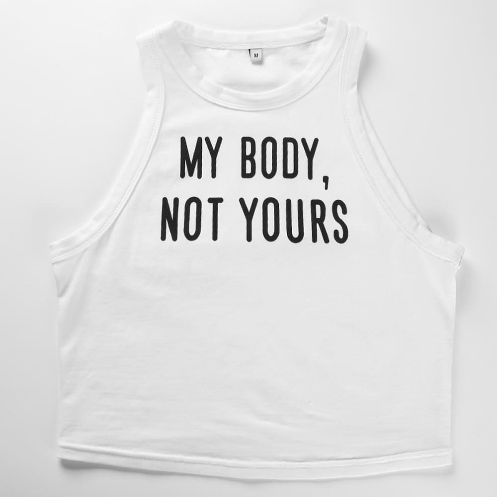 Hot Women Sleeveless O-Neck Pullover Short Shirt Tank Tops Fashion Summer Funny Letter Cotton Crop Tops