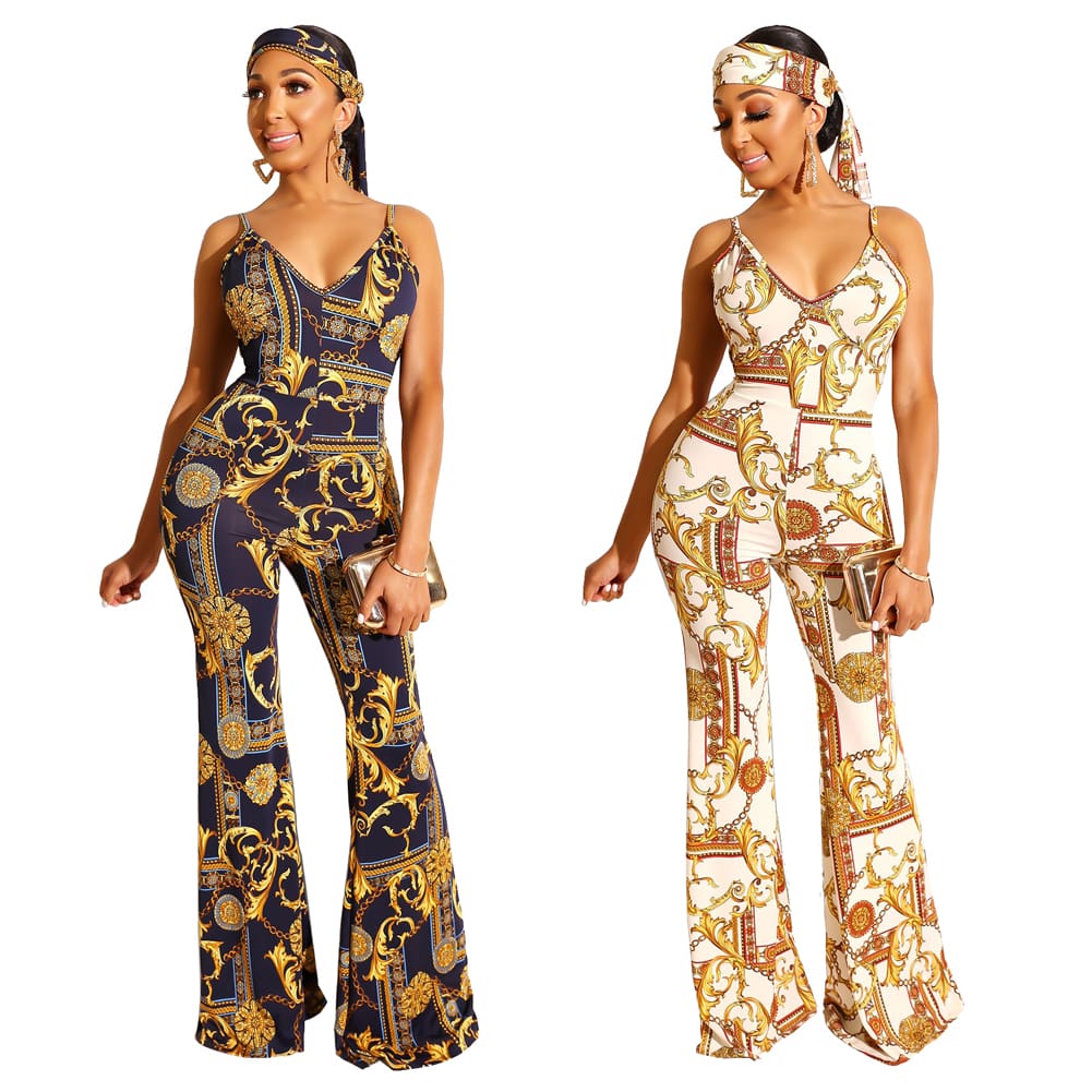 New Women Ladies Clubwear Printed Sleeveless Casual Playsuit Bodycon Party Jumpsuit Romper Long Pant Trousers