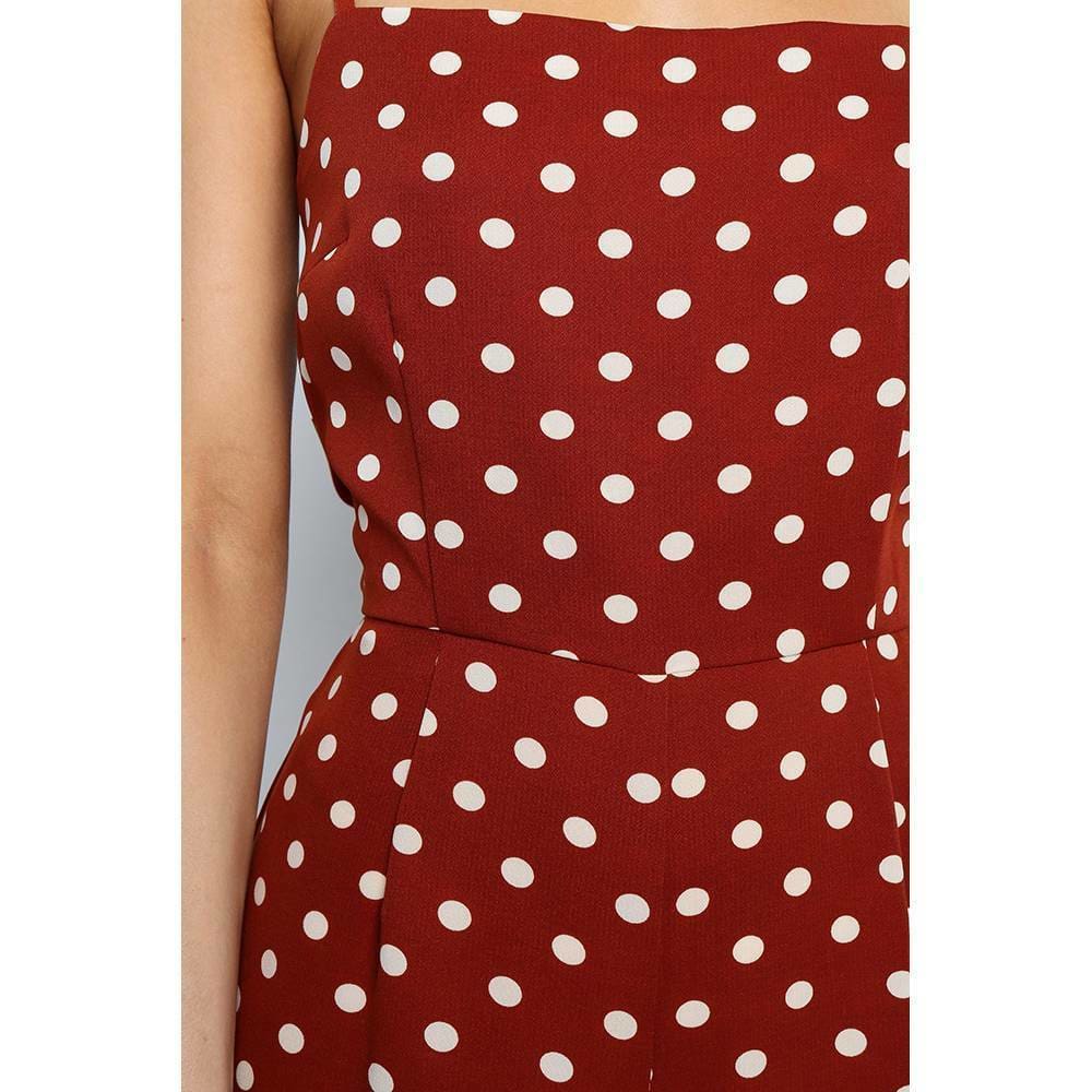 Elegant Sexy Jumpsuits Women Sleeveless Polka Dots Loose Trousers Wide Leg Pants Rompers