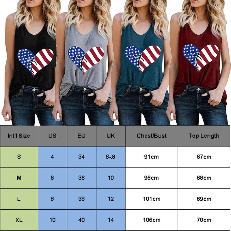 Print Vest Cami Tops Tees Sleeveless Blouse Ladies Casual Loose Tank Tops