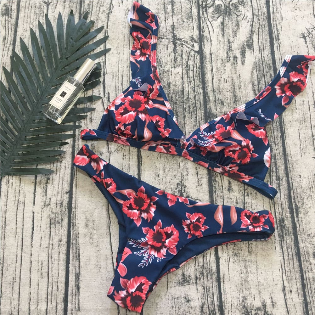 Women Push-up Padded Bikini Hot Retro Swimsuit Print Swimwear Girls Beachwear Female Bathing Suit Swimming Suit Biquini