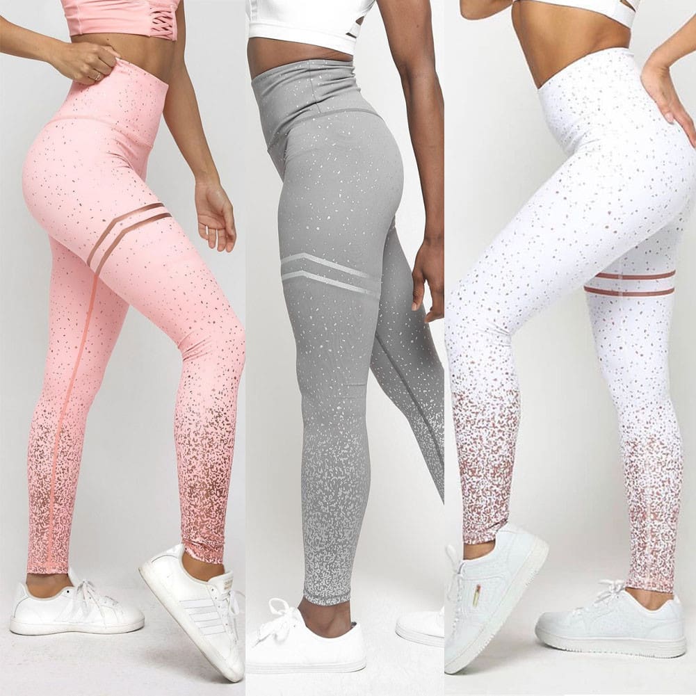 High Waist Gym Leggings Women Running Fitness Clothing Wear Jogging Pants Casual Workout Athletic Floral Skinny Pants