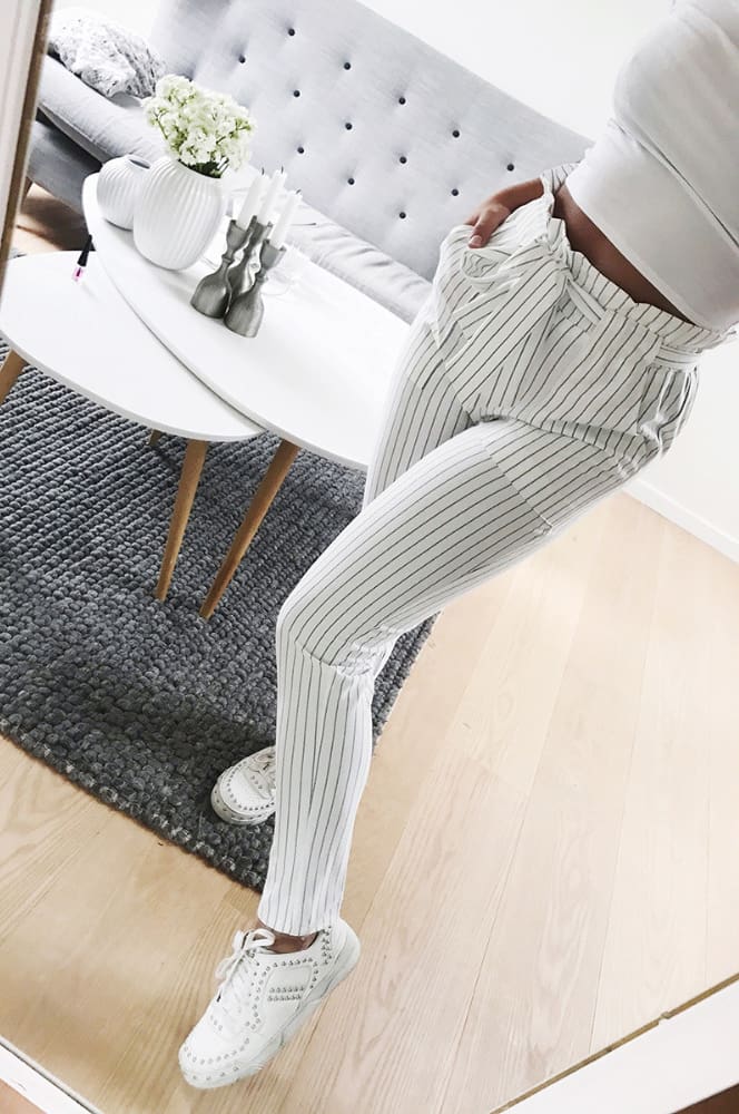 2019 New Elastic High Waist Striped Harem Pants Women Stringy Casual Slim Fit Long Pants Skinny Female Trousers Hot Sale