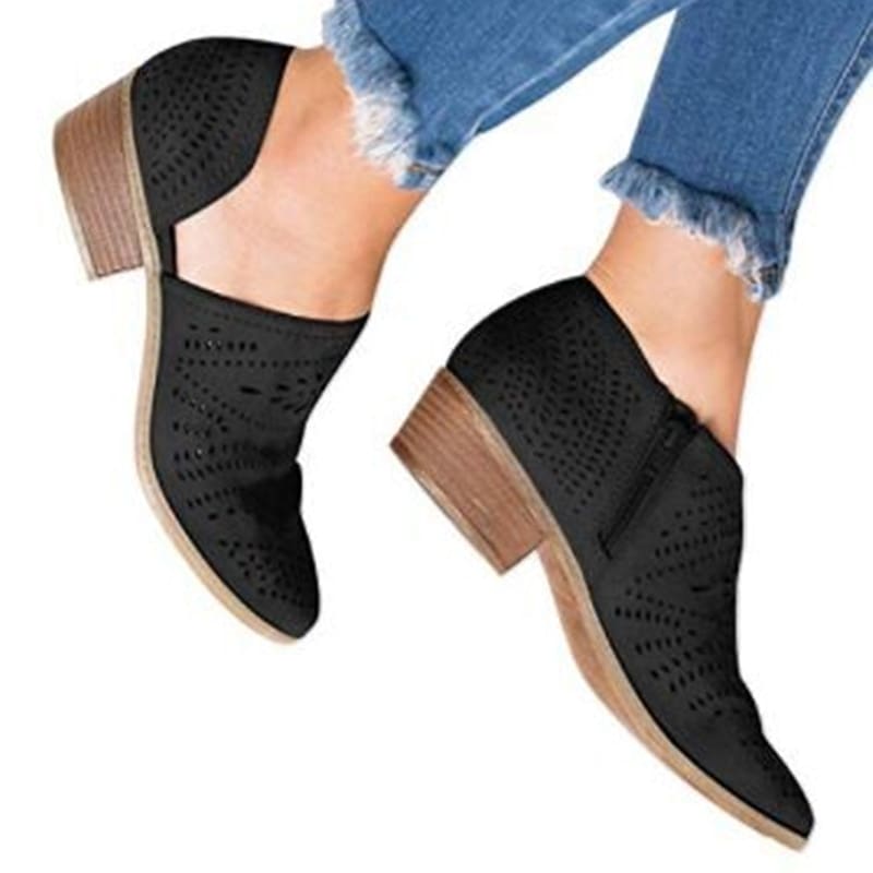 Leisure Hollow Low-Heeled Shoes Women Sandals