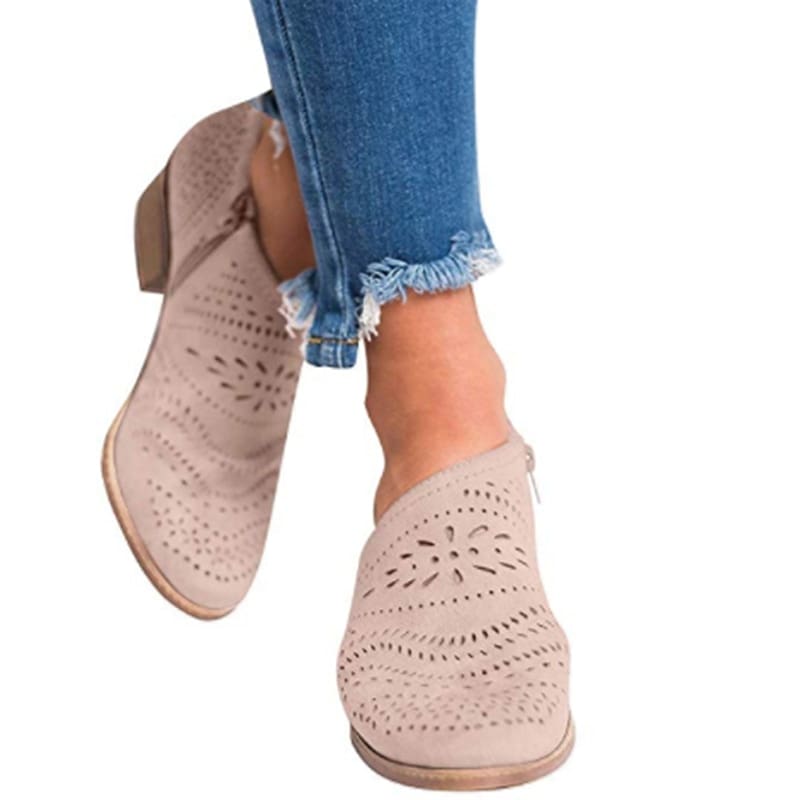 Leisure Hollow Low-Heeled Shoes Women Sandals