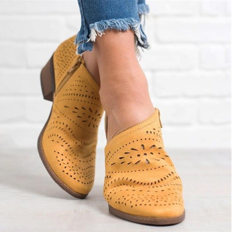 Leisure Hollow Low-Heeled Shoes Women Sandals