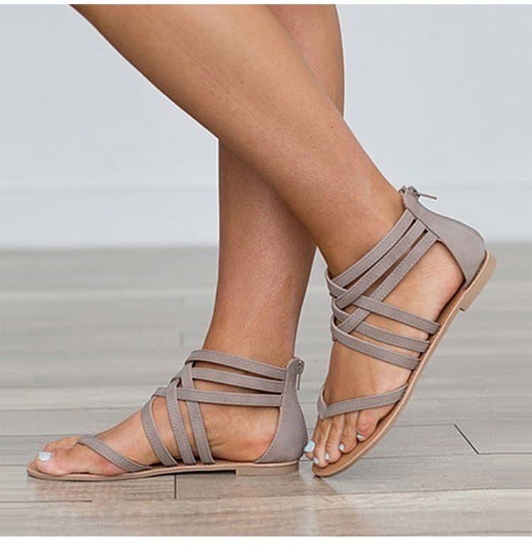 Women Sandals Female Flat Sandals Rome Style Cross Tied Sandals