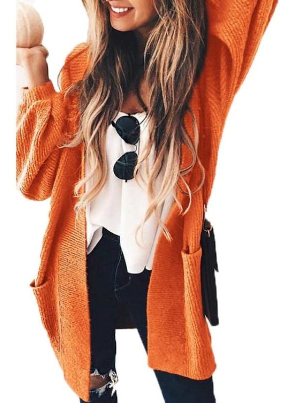 The Best Knitted Sweater Cardigan Long Sleeve Pocketed Sweater Women Open Stitch Casual Loose Female Elegant Jumper Coat Online - Takalr