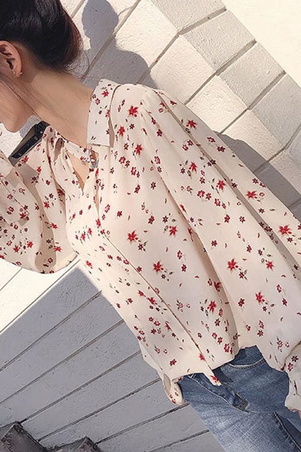 The Best Korea Style Women Chiffon Solid Long Sleeve Blouse Fashion Ladies Summer Casual Loose Tops T Shirt Pullover Clothes Online - Source Silk