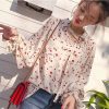 The Best Korea Style Women Chiffon Solid Long Sleeve Blouse Fashion Ladies Summer Casual Loose Tops T Shirt Pullover Clothes Online - Source Silk