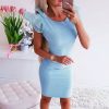 The Best Lace Short Sleeve Bandage Bodycon Mini Dress Gown Dress Sundress Online - Takalr