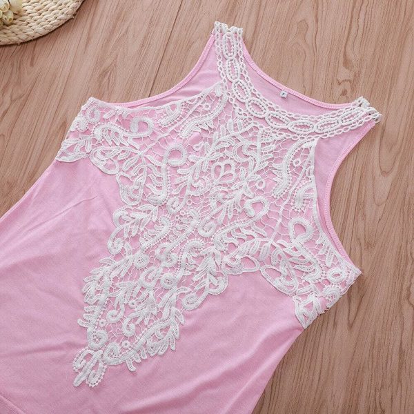 The Best Lace Tank Top Vest Blouse Sleeveless Fashion Solid Beach Crop Top Shirt Cami Top Online - Takalr