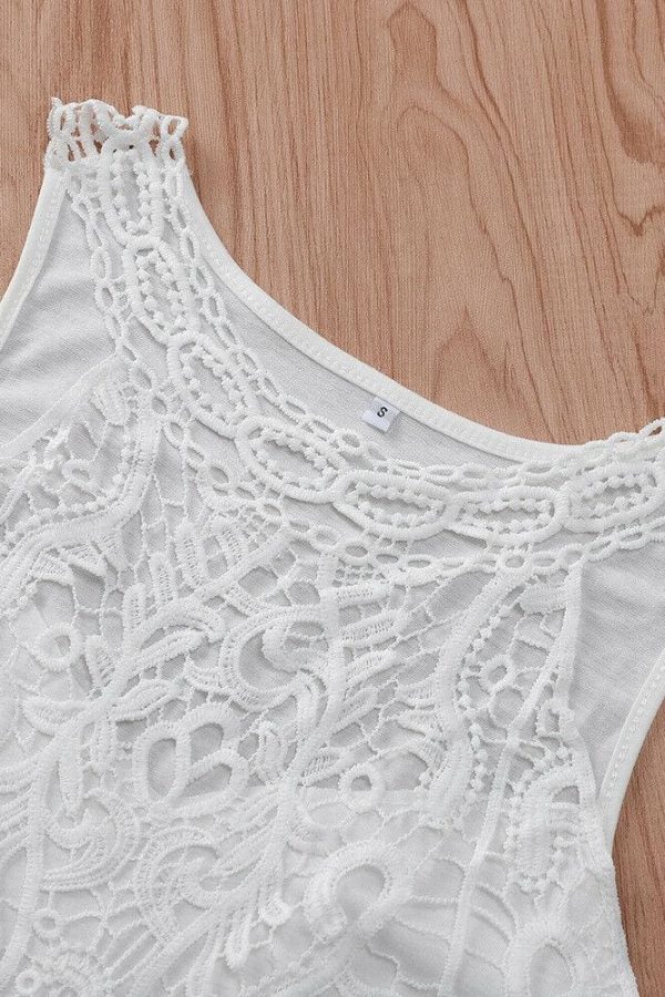 The Best Lace Tank Top Vest Blouse Sleeveless Fashion Solid Beach Crop Top Shirt Cami Top Online - Takalr