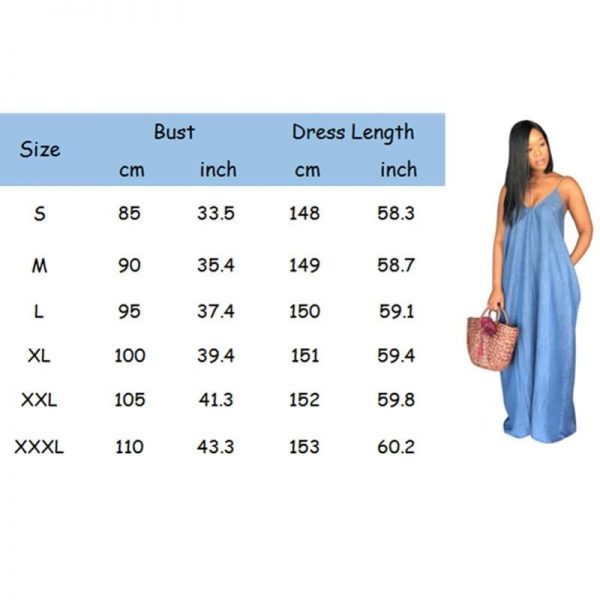 The Best Ladies Boho Backless Summer Long Denim Maxi Dress Online - Takalr