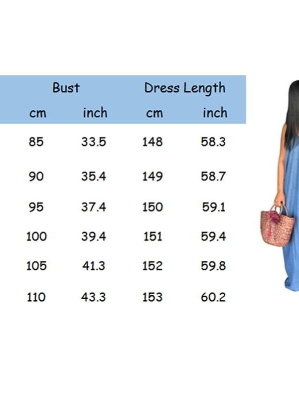 The Best Ladies Boho Backless Summer Long Denim Maxi Dress Online - Takalr