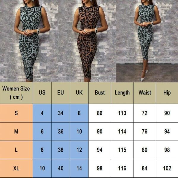 The Best Ladies Dress Casual Sleeveless O Neck Evening Party Dress Midi Dress Women Sexy Bodycon Print Dresses Online - Source Silk