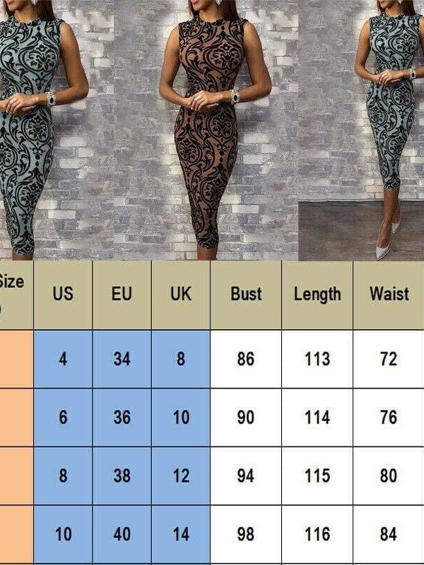 The Best Ladies Dress Casual Sleeveless O Neck Evening Party Dress Midi Dress Women Sexy Bodycon Print Dresses Online - Source Silk