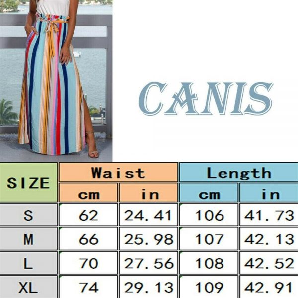 The Best Ladies Fashion Bohemian Skirt Women Long Maxi Full Skirt Indie Folk National Colorful Loose Split High Waist Summer Buttoms Online - Source Silk