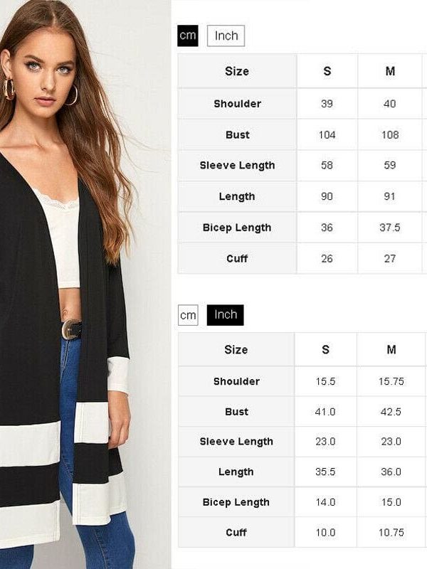 The Best Ladies Open Front Stitch Cardigan Jackets Long Sleeve Jersey Basic Coats Straight Outwear Clothes Online - Takalr