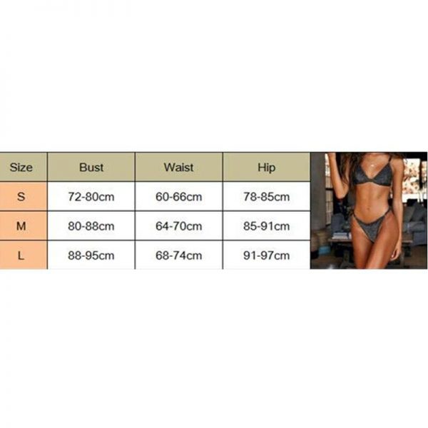 The Best Lady Triangle Swimwear Bathing Suit Padded Bra Glitter Bikini Set Swimsuit Women Bandage Push-up Beachwear Online - Takalr