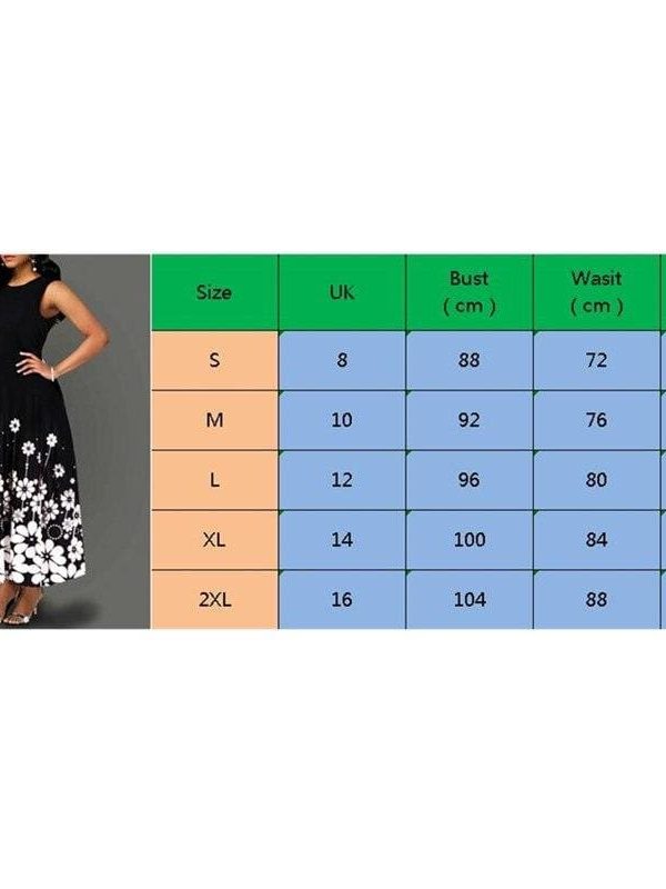 The Best Large Size Elegant Women's Floral Print Long Maxi Dress Evening Party Beach Dress Summer Sleeveless Long Flower Sundress Costume Online - Source Silk