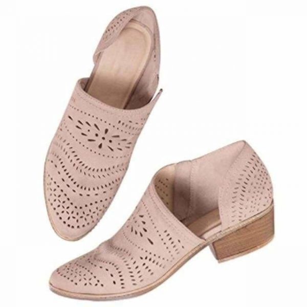 The Best Leisure Hollow Low-heeled Shoes Women Sandals Online - Source Silk