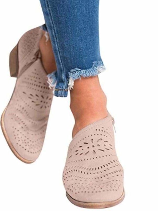 The Best Leisure Hollow Low-heeled Shoes Women Sandals Online - Source Silk