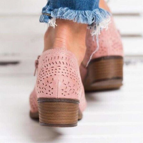 The Best Leisure Hollow Low-heeled Shoes Women Sandals Online - Source Silk