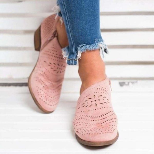 The Best Leisure Hollow Low-heeled Shoes Women Sandals Online - Source Silk